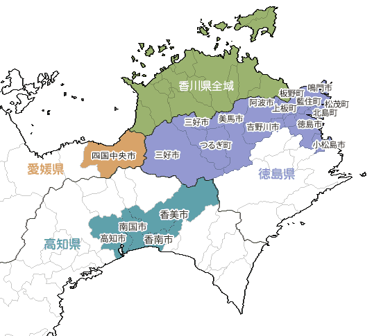 おそうじ未来対応地域地図